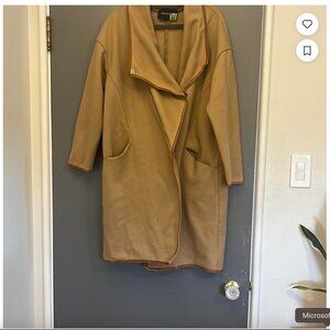 Lafayette 148 New York camel cocoon style wool coat (as is missing snap)